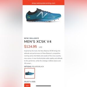 NIB Men’s New Balance distance spikes shoes, size 8.5 w/spikes wrench